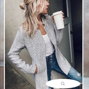 Vici TAYSHIA POCKETED COAT - HEATHER GREY size s herringbone nwot